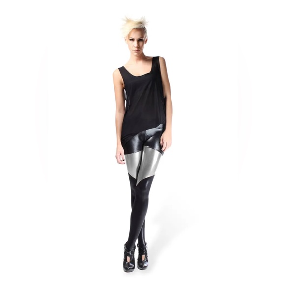 BLACK MILK  SILVER LEGGINGS - Picture 1 of 3